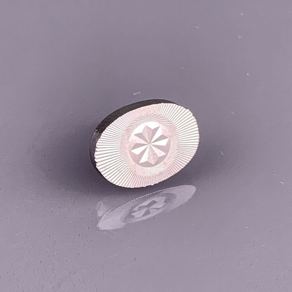 Etched Sun Star Burst Ray Tie Tack Pin White Gold Plated Art Deco Hickok Vintage